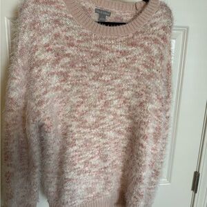 Falls Creek Pink and White Textured Sweater